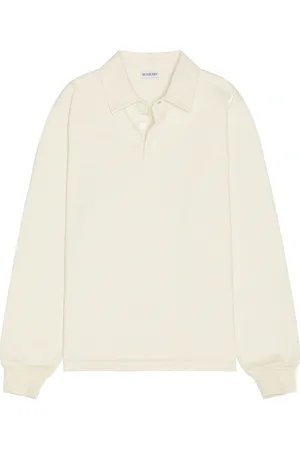 Burberry Embroidered B-Shield Rugby Top in Ivory