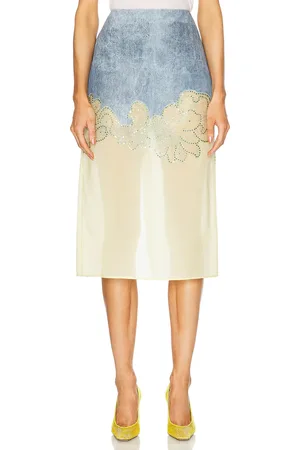 BRANDON MAXWELL The Jolie Skirt in Yellow