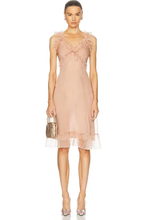Alessandra Rich Ruffle Slip Dress in