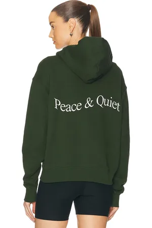 Museum of Peace and Quiet Wordmark Zip Up Hoodie in Green