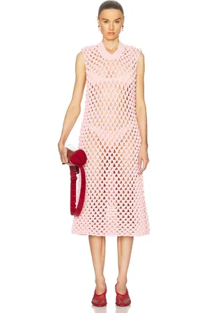 Jil Sander Sleeveless Crew Neck Dress in Cotton Candy in Pink