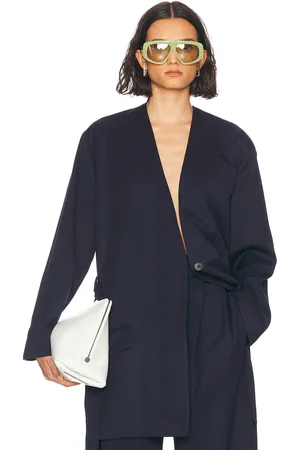 The Attico Long Coat in Navy