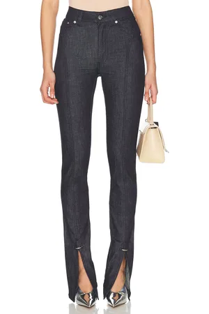 MUGLER Split Hem Straight Leg in Blue