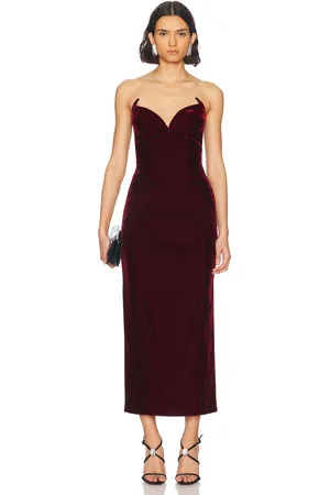MUGLER Sleeveless Gown in Red