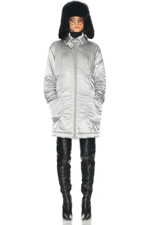 CHANEL Sports Line Quilted Long Puffer Ski Coat in Metallic