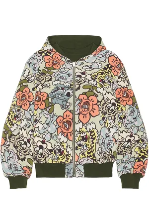 Kenzo X Verdy Collection Reversible Full Zip Hoodie in Green