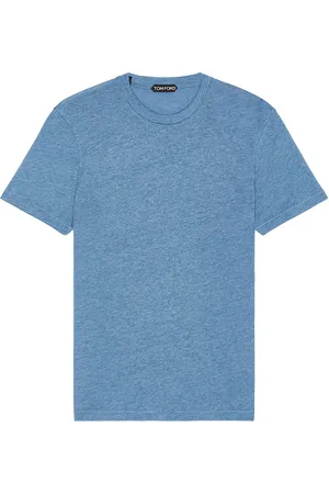 Tom Ford Melange Crew Tee in Blue