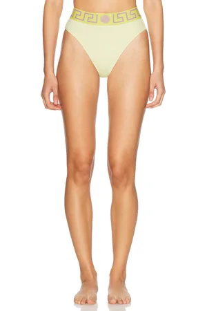 VERSACE High Waisted Bikini Bottom in Yellow