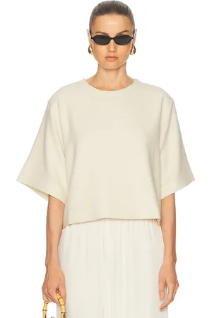 Dagmar Woven Boucle Tee in Cream