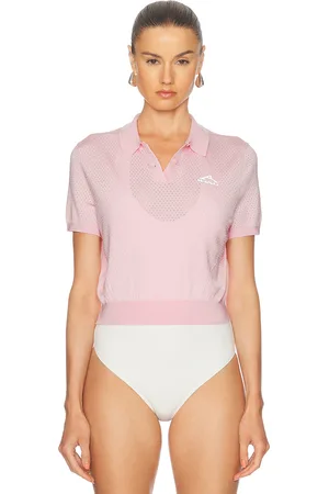 Alexander Wang Short Sleeve Polo Tee in Pink