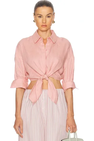 Staud Lisa Linen Top in Blush