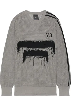Y-3 Gfx Knit Crew in Grey