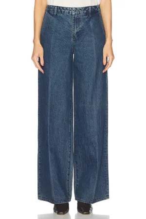 GRLFRND Sutton Wide Leg Trouser Jean in Blue