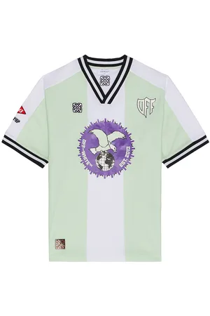 OFF-WHITE Cap 23 Soccer Short Sleeve Tee in White, Mint