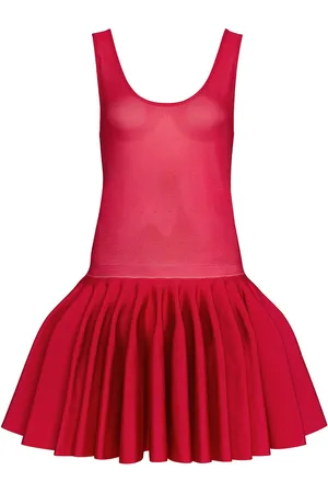 Alaïa Godet Dress in Red