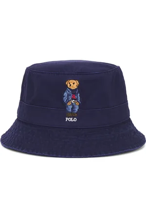 Ralph Lauren Chino Novelty Bear Loft Bucket Hat in Blue