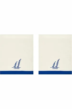 BODE Recreation Sails Dish Towels in Beige,Blue