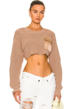 SER.O.YA Cropped Devin Sweater in Tan