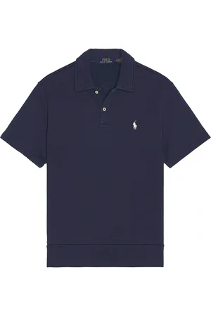 Ralph Lauren Short Sleeve Loopback Terry Polo Sweatshirt in Blue