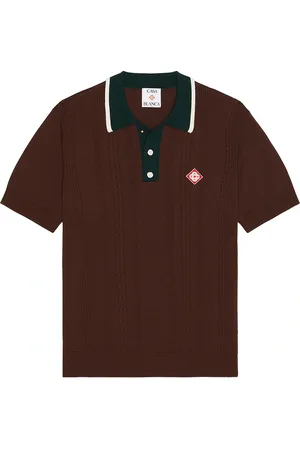Casablanca Oversized Mini Cable Polo in Brown
