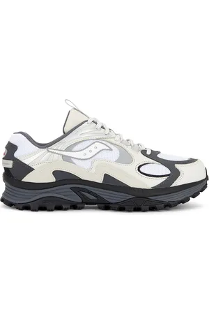 Saucony Grid Aura X in White & Silver in White