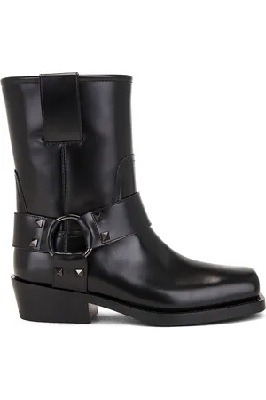 VALENTINO GARAVANI Rockstud Biker Boot in Black