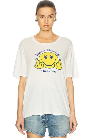 R13 Have A Nice Day Relaxed Tee in Cream