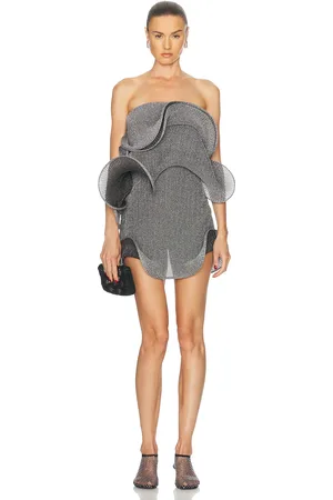 SID NEIGUM Italian Micro Mini Dress in Metallic Silver