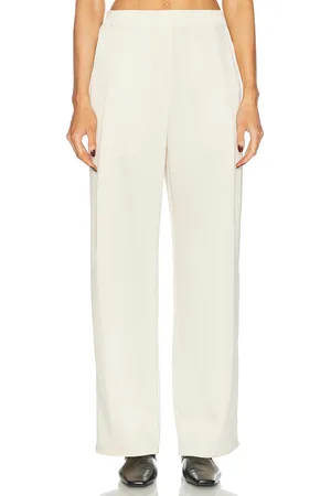 Leset Barb Pleated High Waist Pant in Cream