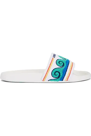 Casablanca Embroidered Terry Slider in White