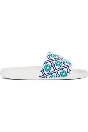 Casablanca Womens Embroidered Terry Slider in White