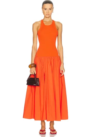 Staud Yamila Dress in Orange