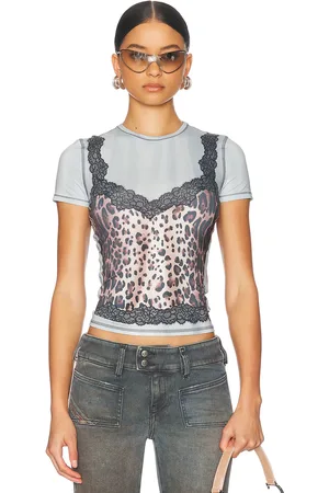 Diesel Short Sleeve T-Shirt in Blue,Brown