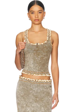 Diesel Cropped Tank Top in Brown