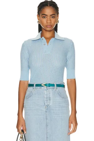 Bottega Veneta Ribbed Sweater in Baby Blue