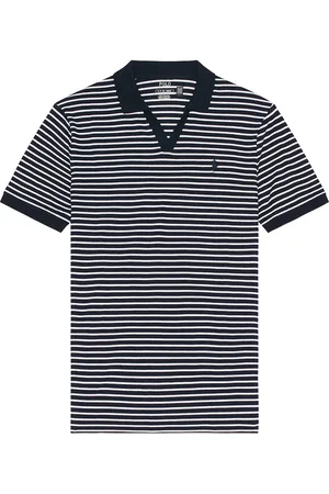 Ralph Lauren Short Sleeve Johnny Collar Polo in Blue