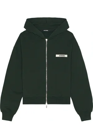 Jacquemus Le Hoodie Zip Gros Grain in Dark Green