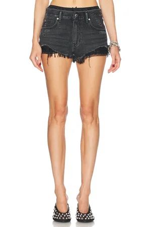 Alexander Wang Pre-styled Cut-off Short With Silk Boxer in Black