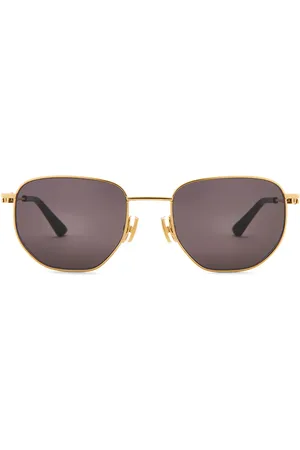 Bottega Veneta Split Sunglasses in Metallic Gold