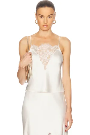 LOVESHACKFANCY Constantina Top in Ivory