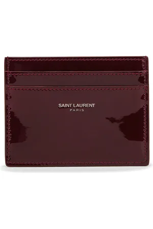 Saint Laurent Card Holder in Burgundy