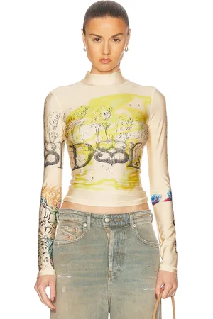 Diesel Mock Neck Long Sleeve Top in