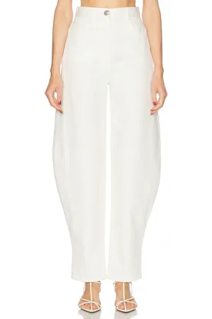Matthew Bruch High Waist Barrel Leg in White