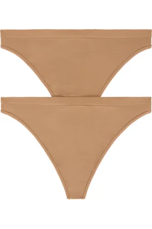 Wolford Individual Thong 2 Pack in Brown