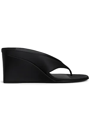 Alaïa Wedge Thong Mule in Black
