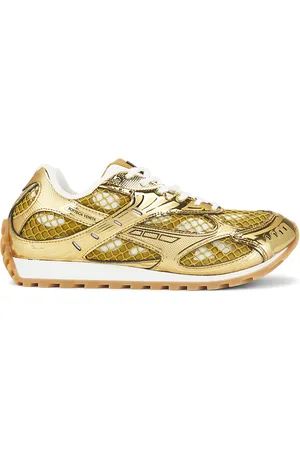 Bottega Veneta Orbit Sneaker in Metallic Gold