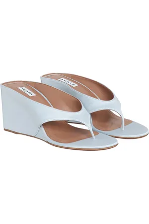 Alaïa Wedge Thong Mule in Baby Blue