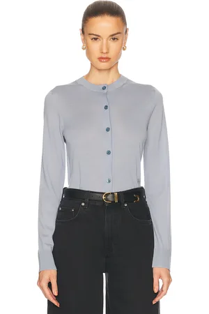 Burberry Long Sleeve Cardigan in Blue