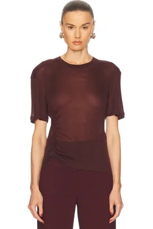 Victoria Beckham Short Sleeve T-shirt in Wine
