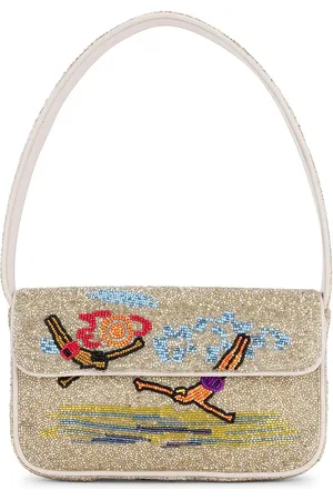 Staud Tommy Beaded Bag in Cream